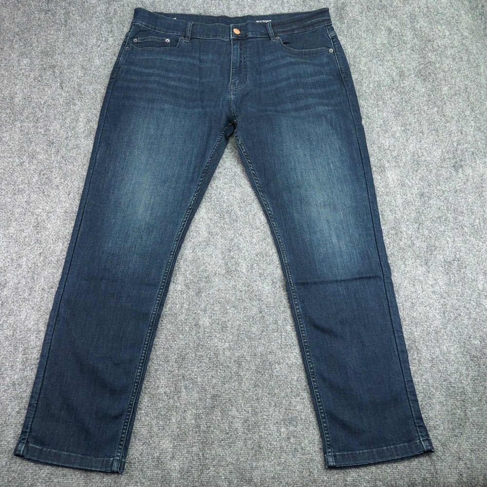 Mugsy Jeans Mens 40x31 Fultons Stretch Blue Slim Straight Denim Dark Wash